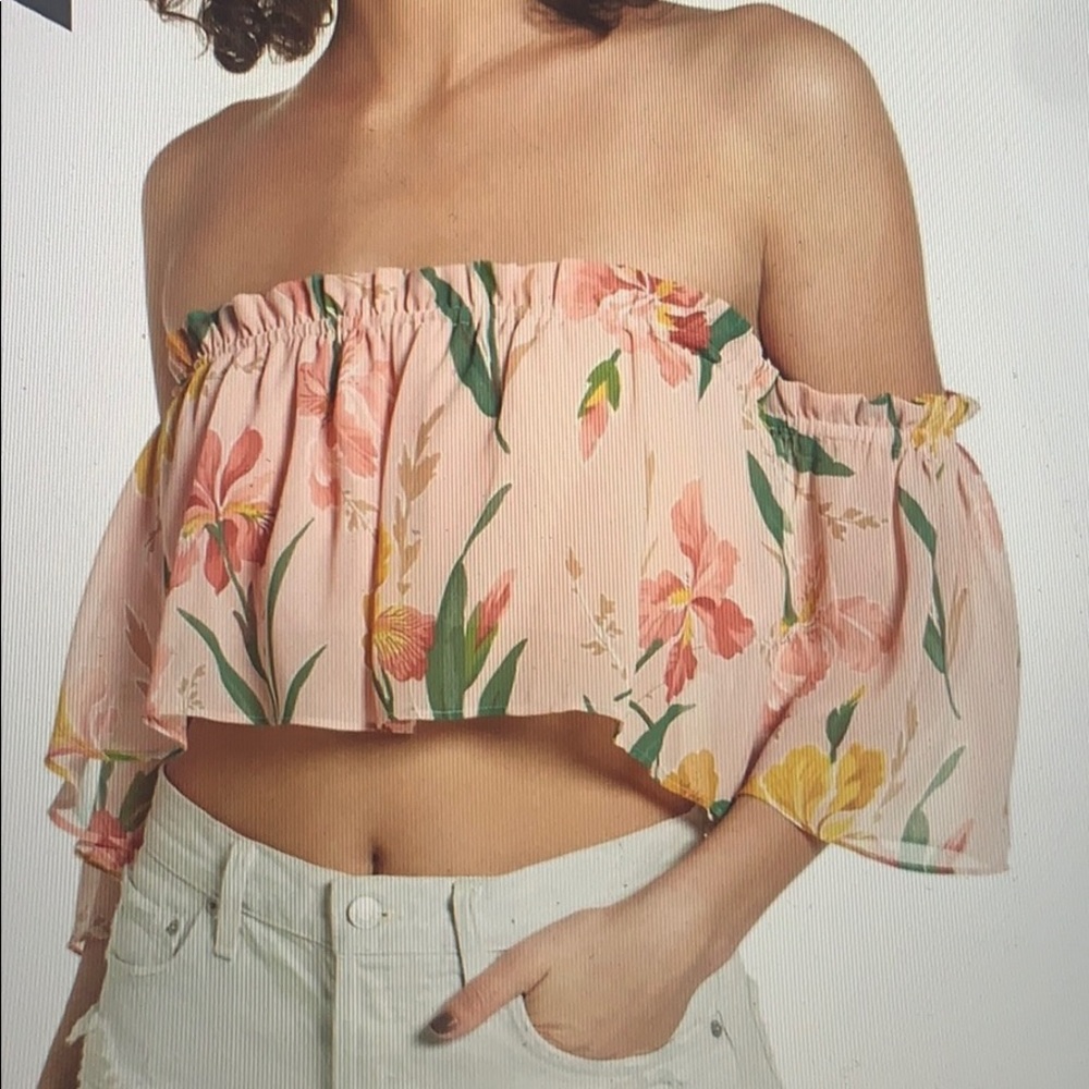 Privacy Please (revolve) floral crop top - Xs